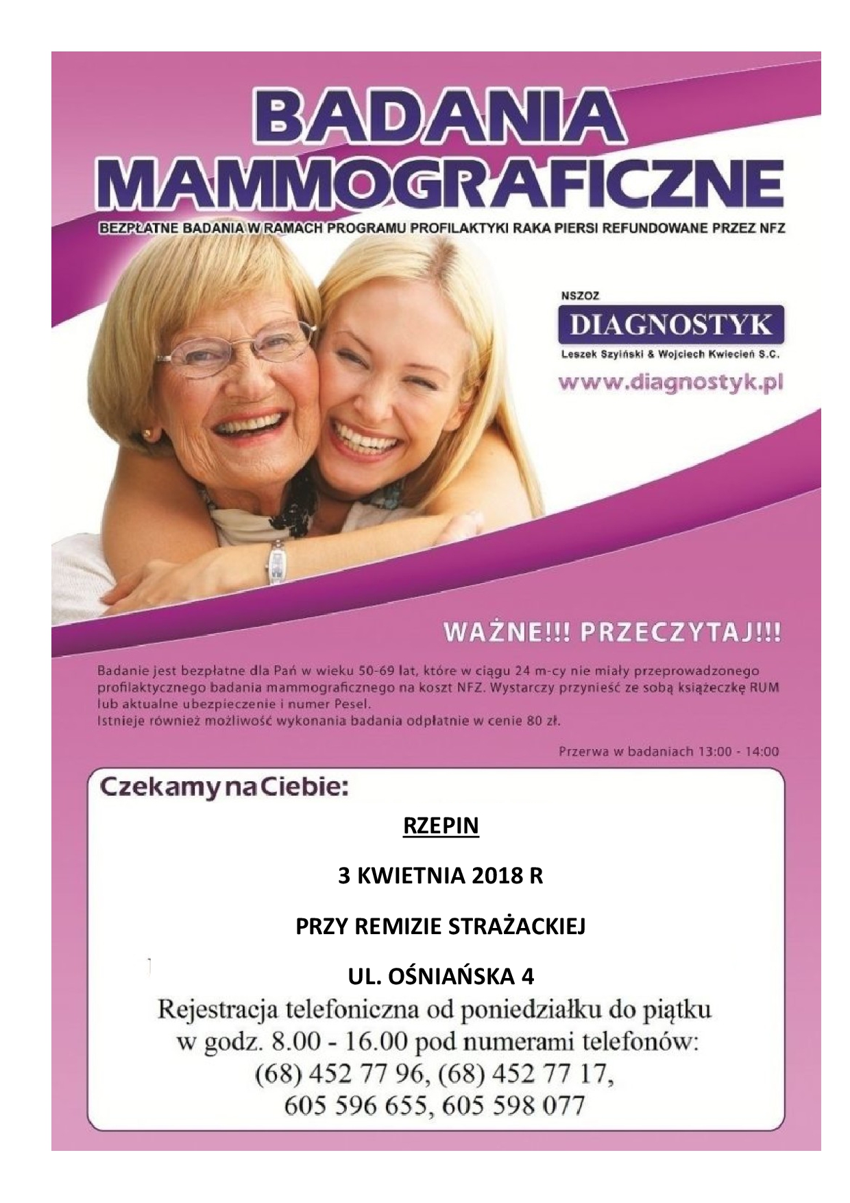 Ilustracja do informacji: Badanie mammograficzne