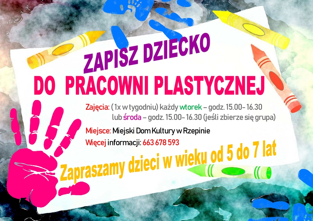 Ilustracja do informacji: Pracownia plastyczna w MDK w Rzepinie zaprasza małych artystów!